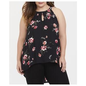 Torrid Women's Georgette Goddess Neck Tank Rosey Punch Size 2X